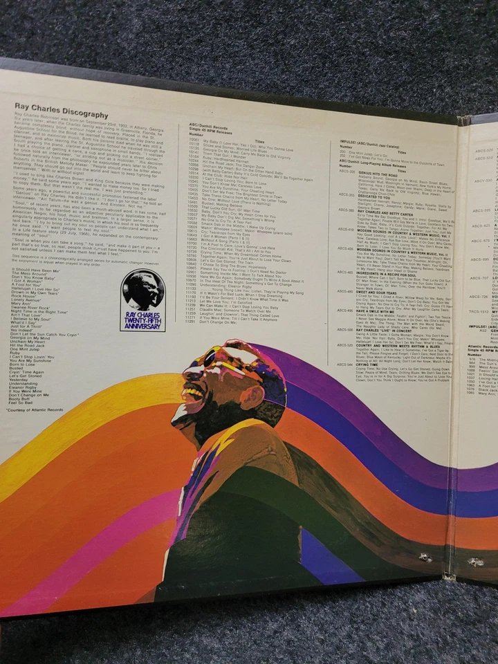 Vintage Ray Charles Vinyl 2 LP Set 25th Anniversary Hits Soul R&B ABC Records Foto 4 de 4