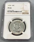 1950 NGC PF65 US 90% Silver Franklin 50c scarce L24833