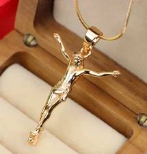 Gold Plated Crucifix Rose Gold Pendant, XPPT1309