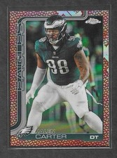 2025 Topps Chrome Football Jalen Carter Football Leather Philadelphia Eagles 