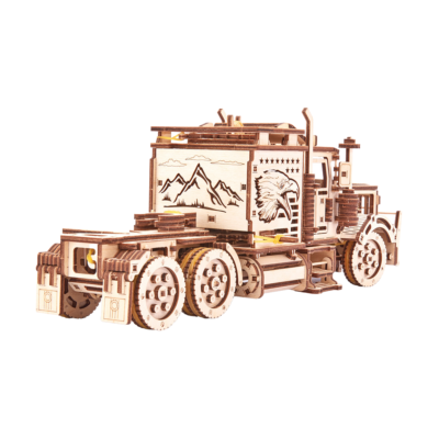 Wood Trick Big Rig Semi Truck Wooden 3d Mechanical Model Kit