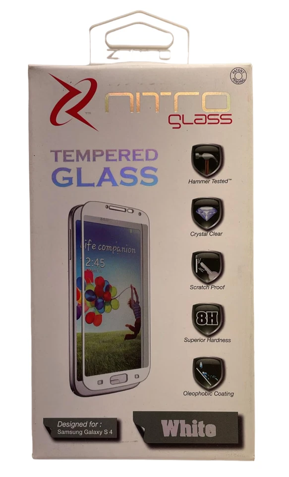 Protector de pantalla de vidrio nitro Znitro para Samsung Galaxy S4 - Blanco Foto 3 de 4