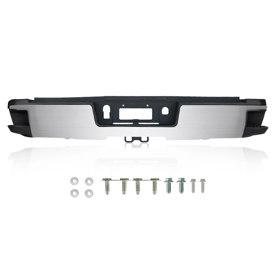 Chrome Rear Bumper Assembly for 2015-2019 Chevy Silverado Sierra 2500 3500 Foto 4 de 4