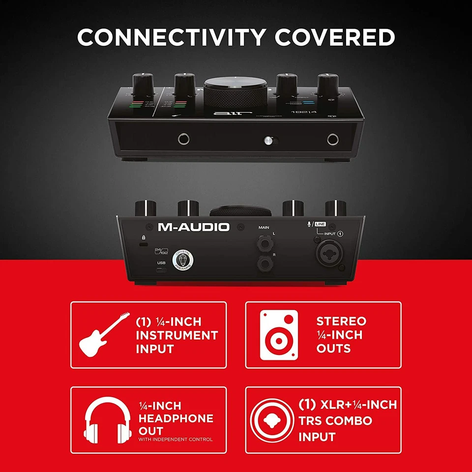 M-AUDIO AIR 192 4 INTERFACCIA AUDIO MIDI USB 2 IN / 2 OUT CON 1 INGRESSO PER MIC - Immagine 2 di 4