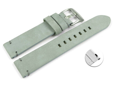 Bracelet Montre Cuir Velours Vert Foncé à Dégagement Rapide - Longueur M, Neuf Avec étiquettes