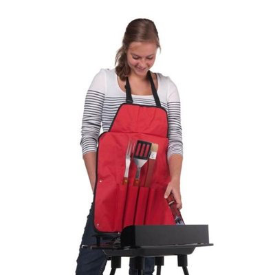 BBQ Collection 4 Stück Edelstahl Grillwerkzeuge mit Schürze