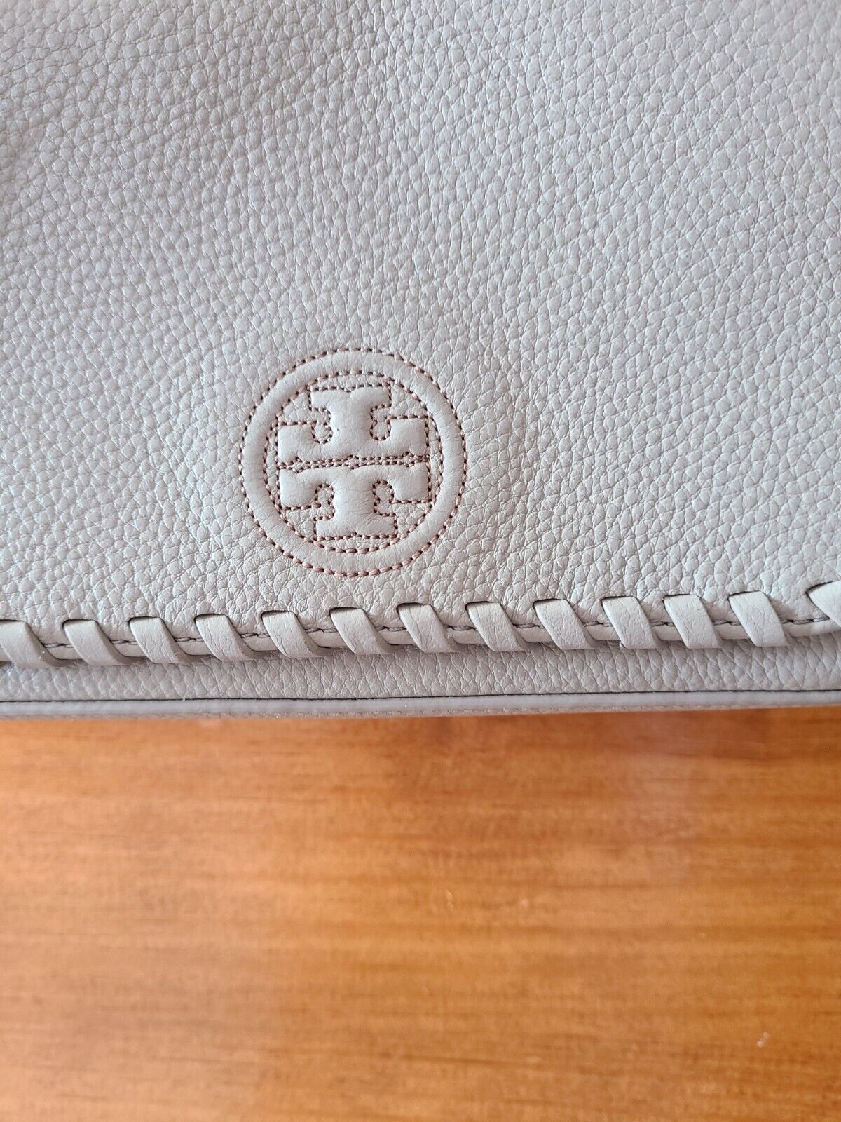 Tory Burch Marion Combo Leather Taupe Gray Crossb… - image 5
