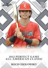 Roch Cholowsky 2022 Leaf Perfect Game Nike AA Classic Aflac Game Day Rookie RC