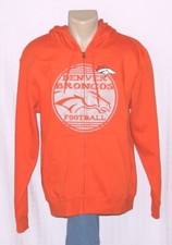 Majestic Denver Broncos Football Hoodie Full Zip Hooded Sweatshirt XL, 2XL - NFL