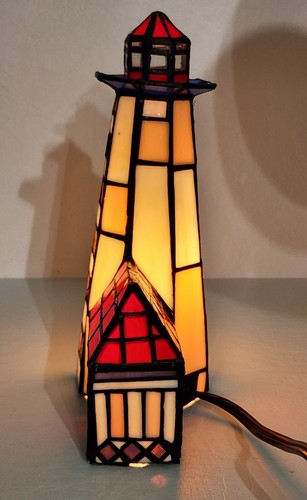 Tiffany Style Beacon Lighthouse Table Lamp Night Lights Stained Glass Mosaic - Picture 5 of 9