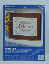 Vogart Crafts "  Welcome "  Sampler Embroidery/Ballpoint Painting Kit #8761H New