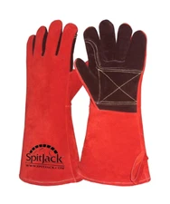 SpitJack Heat Resistant Fire Protection Fireplace Gloves for Grill, Welding, BBQ