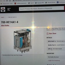 ALLEN BRADLEY. IEC CUBE RELAY 120VAc. 700-HC14A1-4
