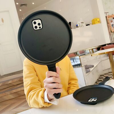 For iPhone Samsung Funny Creative Spoof Pan Phone Case Protective Case Anti-drop