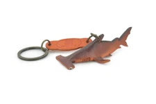 Leather Hammerhead Shark, Keychain Hand Made in Thailand Gift 3.5" THL09 BB69