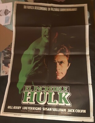 1977 LOU FERIGNO & BILL BIXBY ''HULK'' POSTER FROM ARGENTINA & BILL BIXBY ARTICLE