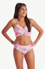 Justice Girls Beach Bikini Set Printed Wrap Floral Swimsuit Charisma XS 5-6 