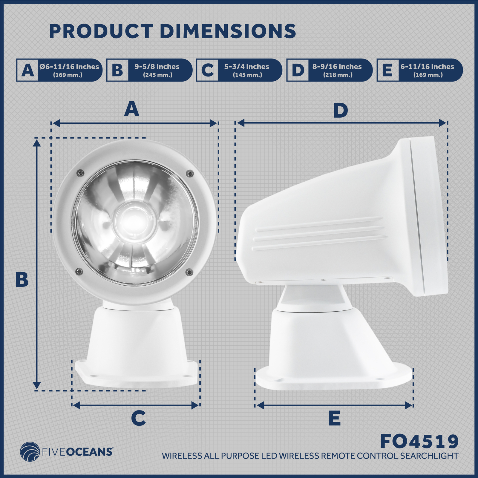 Boat Spotlight Marine Spotlights for Boats LED Wireless Searchlight