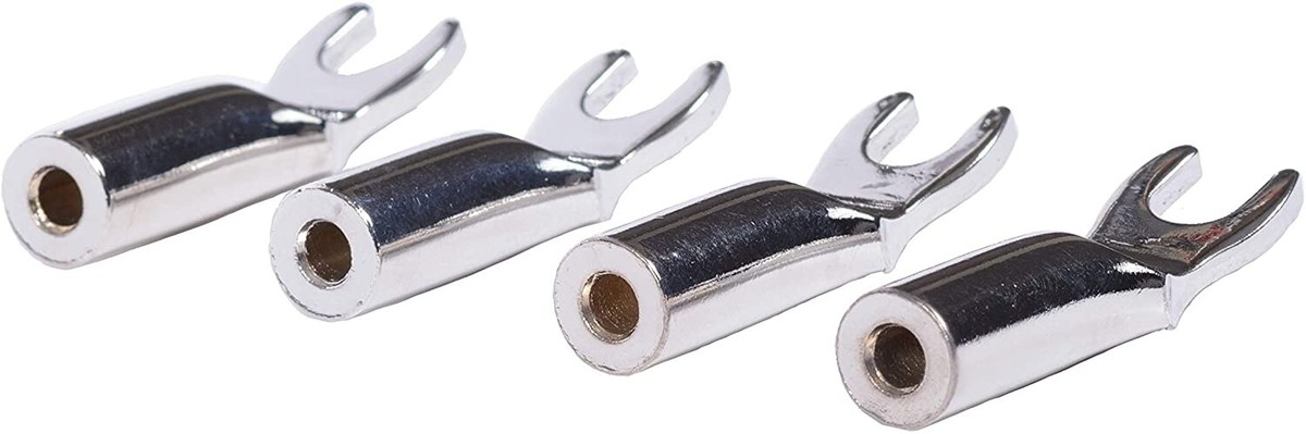 4 Pcs CARDAS BTS Banana to Spades Adapters for Speaker binding post 1/4  6.3MM