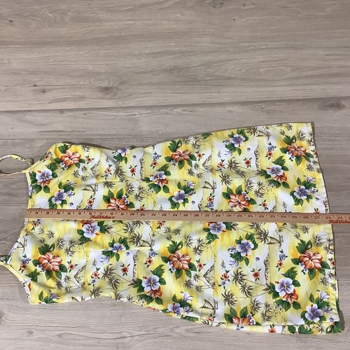 Pura Vida Dress Sundress Sz L Floral Nylon Hawaiian Strappy Island Boho USA Made - Picture 10 of 10