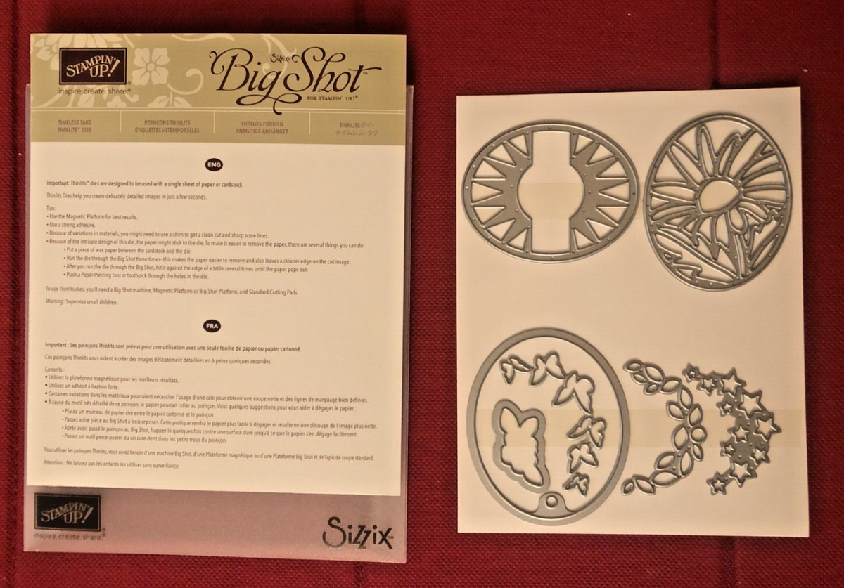 Stampin Up Sizzix Big Shot TIMELESS TAGS Thinlits Dies | eBay