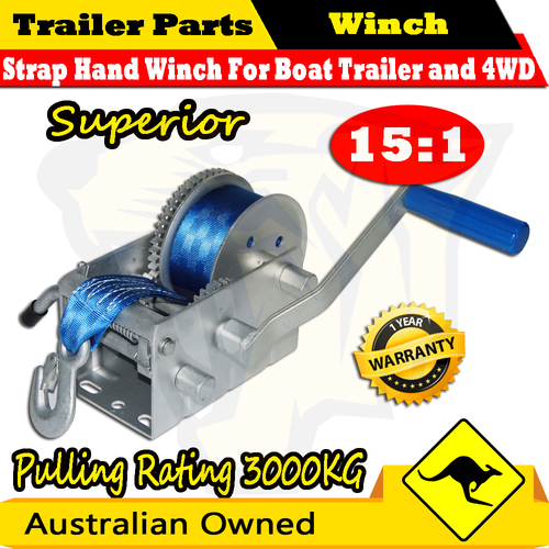 Authentic SUPERIOR ® TRAILER 3000KG Boat Hand Winch 151 BOAT TRAILER