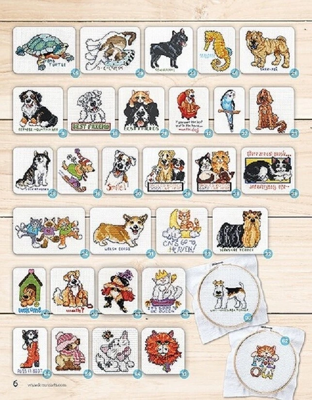 Cross Stitch Pattern Book 150 LUVABLE PETS Motifs ~ Dogs, Cats, Birds, Horse + - Image 2 of 4