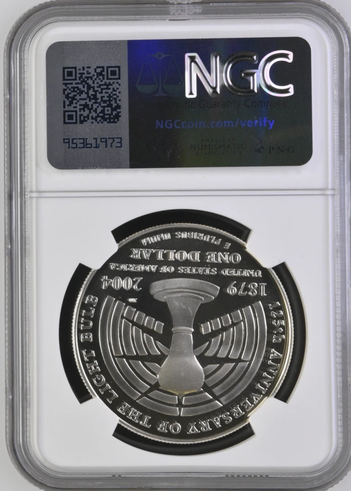 2004 P THOMAS ALVA EDISON - $1 - NGC PF69 UC - SILVER COIN - BROWN LABEL /w OGP - Image 3 of 4