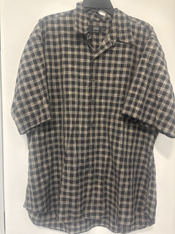 Ike Behar Black Print Shirt XL       #552