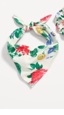 Old Navy Size L-XL Multicolored Pink Rose Floral Print Bandana for Pets - Image 1 of 4