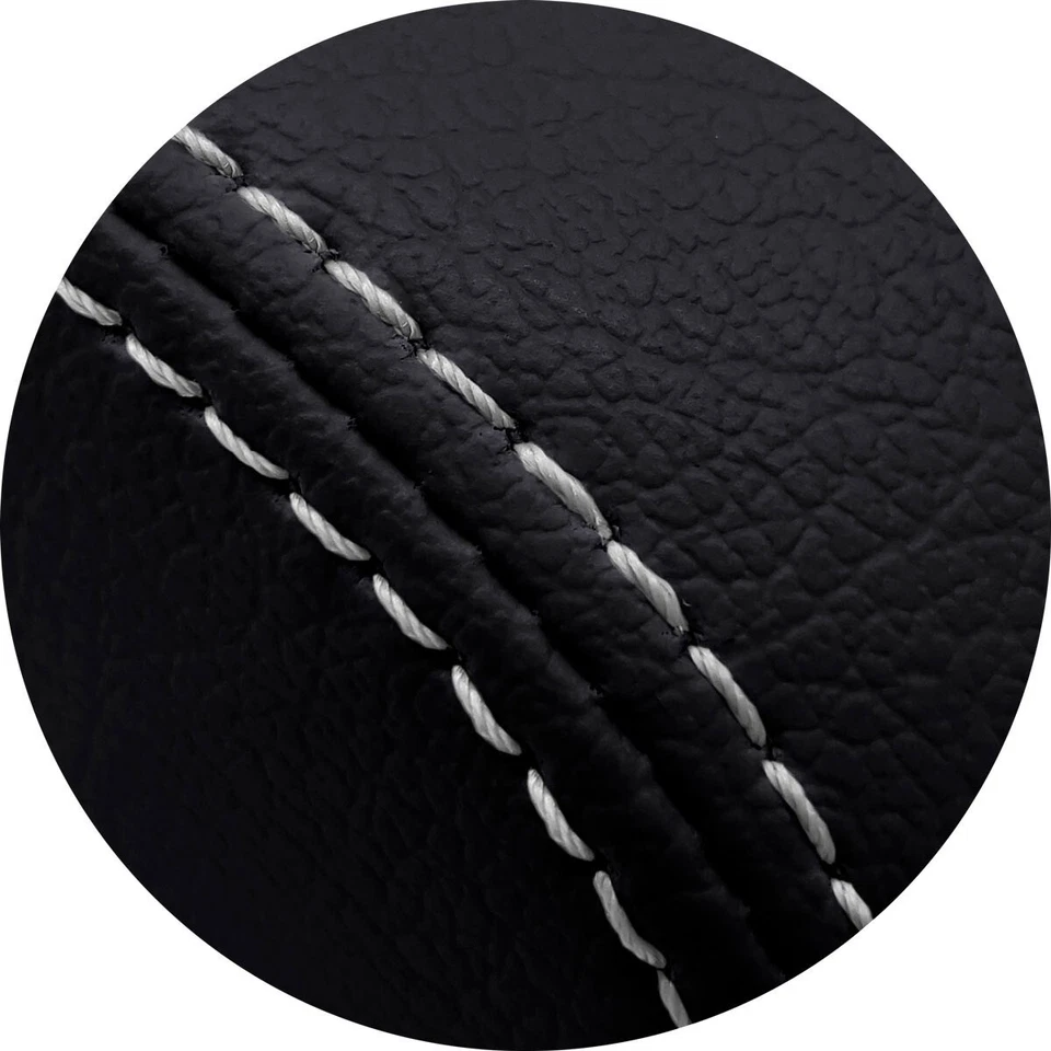 Bota de cambio manual de cuero Dodge Challenger STR8 2008-2014 puntada blanca Foto 4 de 4