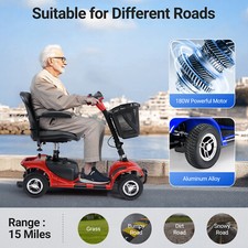 Verpal 4 Wheels Mobility Scooter Power Folding Travel Wheelchair Scooter