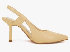 Coutgo Womens Slingback Heels Pumps Closed Pointed Toe Slip-on Kitten Heels Sand
