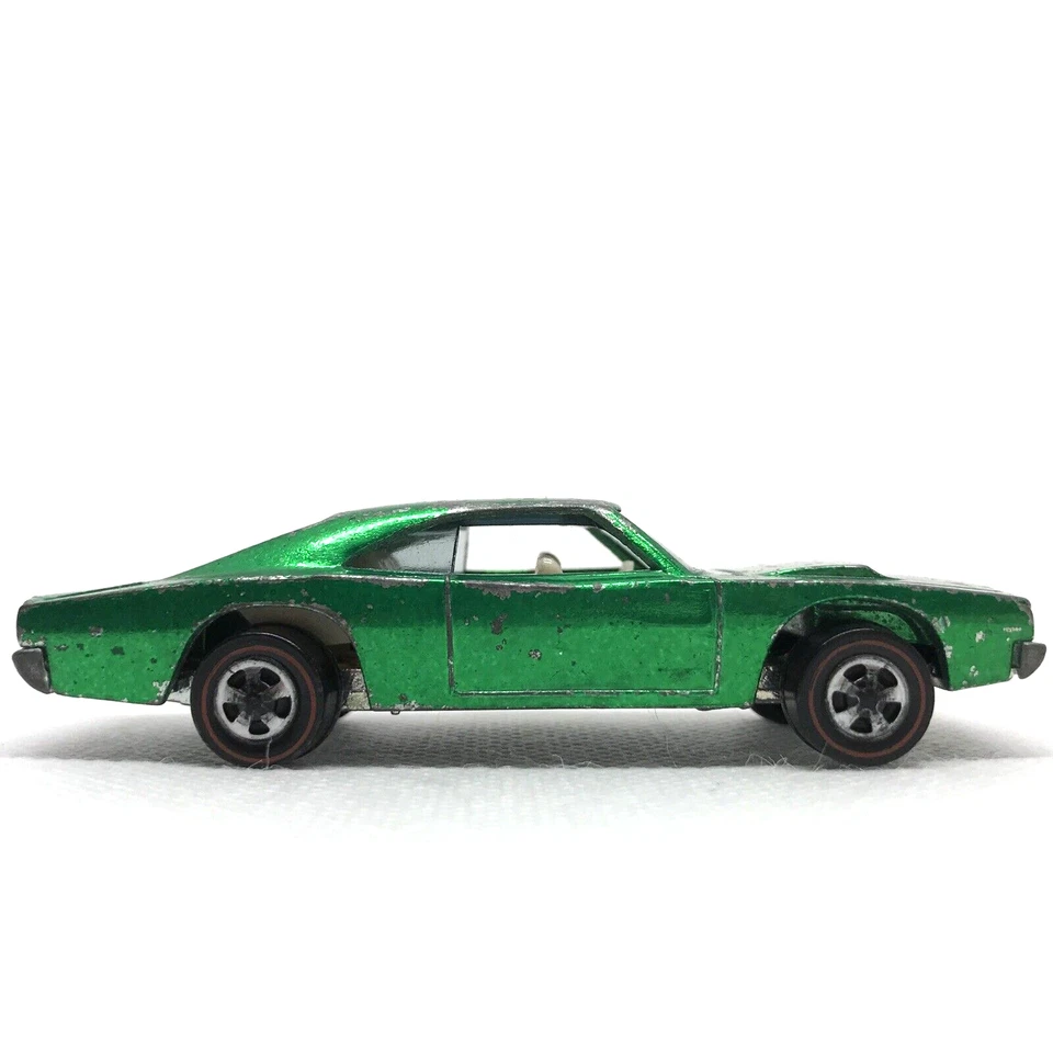 Dodge Charger personalizado Hot Wheels Redline verde "1968" - hecho en EE. UU. Foto 4 de 4