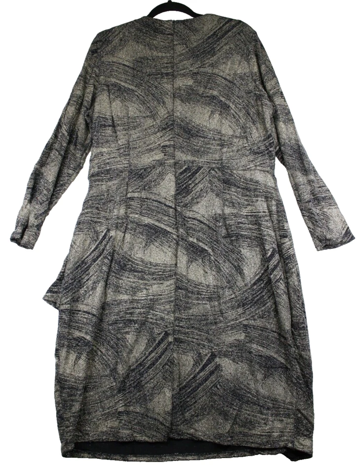 Maggy London Women's Black with w Gold Ruched Dress Party Cocktail V-Neck Sz 18W - Image 2 of 4