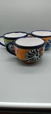 SET OF 3 Tlavera Tea/Coffee Mugs . Lead Free. Made In Mexico