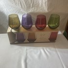 Set of 4 Vintage Lenox Tuscany tumblers wine glass harvest no-lead crystal 4.5"