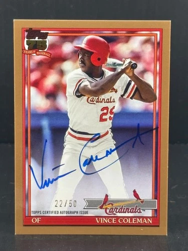 2026 Topps Series 1 Vince Coleman 1991 Topps Baseball Autographs (RAW)