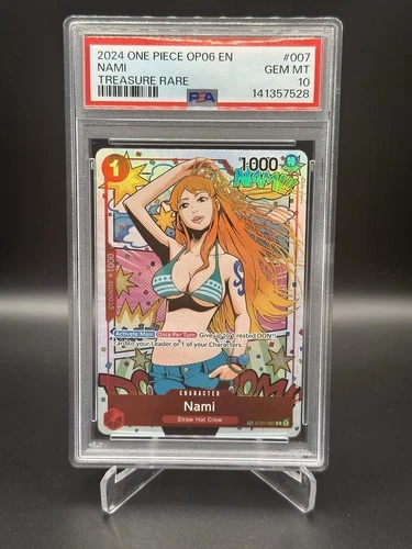 PSA 10 One Piece Nami ST01-007 Treasure Rare OP06 Wings Captain 007 Gem Mint
