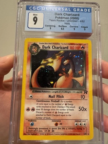 Pokémon TCG Dark Charizard Holo Rare 4/82 CGC 9 Blue Label