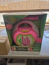 Wicked Bluetooth Portable Karaoke System Light Show Storing Recording Pink