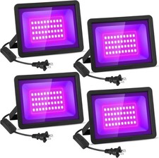 4 Pack 36W LED Black Light IP66 Waterproof, Outdoor Blacklight 4 Pack, Purple