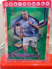 Erling Haaland 2023-24 Topps Finest UEFA Green Refractor #/99 Manchester City