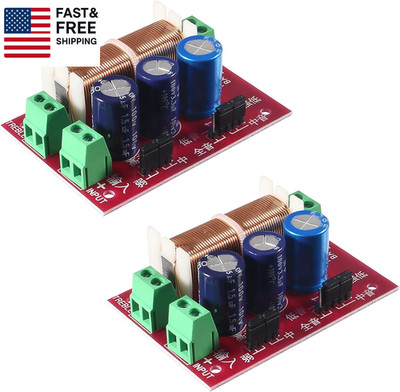 2Pcs 400W Adjustable Speaker Crossover 2 Way Treble/Bass 2 Unit Audio Frequency