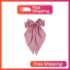 Large Hair Bows for Women Little Pink Silky Satin Hair Bow Hair Clips Long Tail