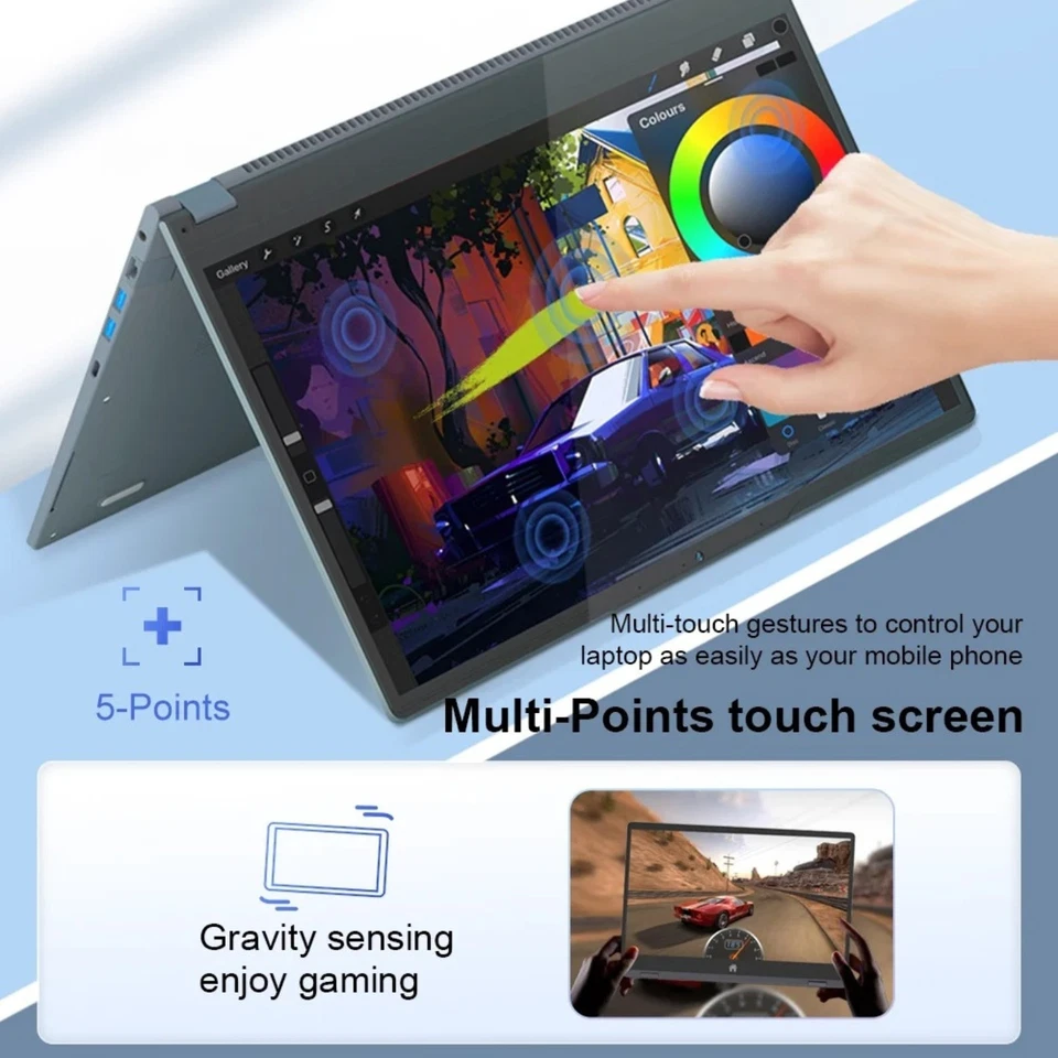 2 en 1 Ordinateur Portable Tablette Tactile 15,6 Pouces 16Go RAM 512Go SSD 360° - Photo 4/4