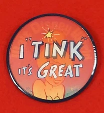 Vari-Vue Walt Disney World Tinkerbell I "Tink" It's Great Flicker Flasher Button