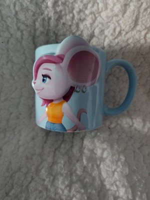 Unbranded Bingo Blitz 3D Coffee Mug Light Blue 3.5'' Ceramic Cartoon Moxie Mouse
