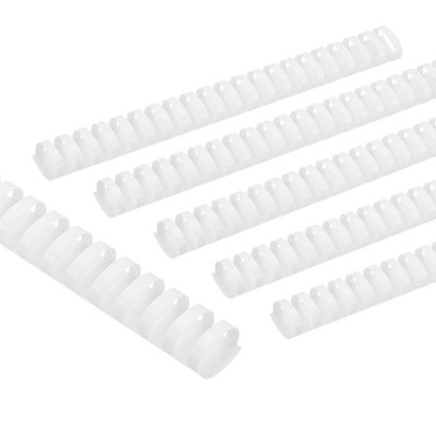 50 Pcs 28mm (1-1/8'') Plastic Binding Combs 240 Sheet Capacity 21 Rings, White