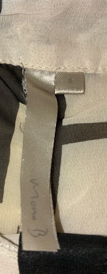 Mona B 衬衫女式 S 黑色/米色拼色十字架高低透明复古 Y2K — 第 4/4 张图片